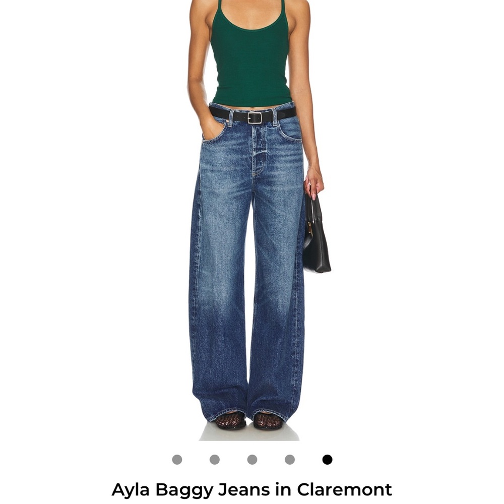 Citizens Of Humanity Medium Blue Wide-Leg High-Rise Jeans - Picture 2 of 14